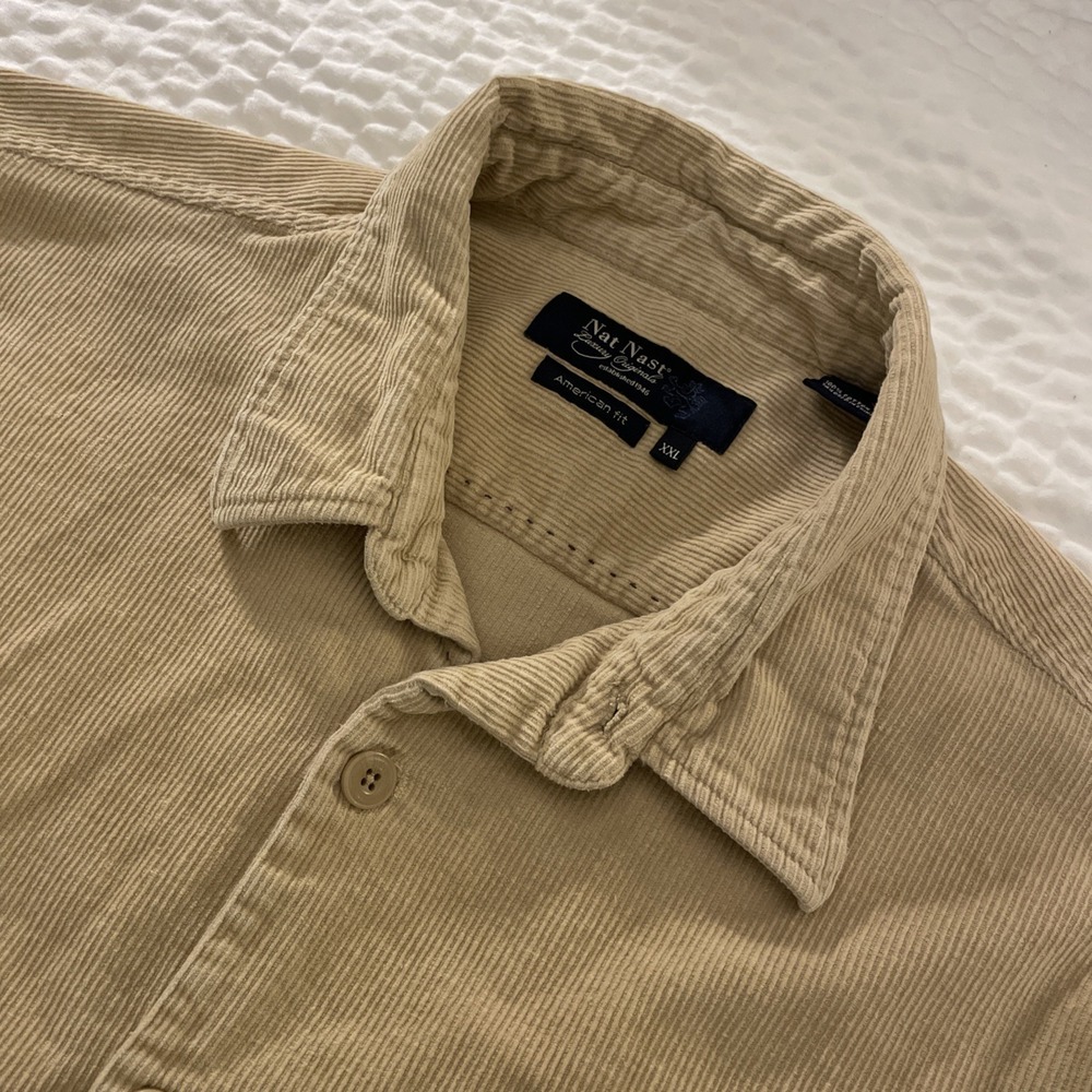 Nat‎ Nast Luxury Originals American Fit XXL Tan Courduroy Shirt